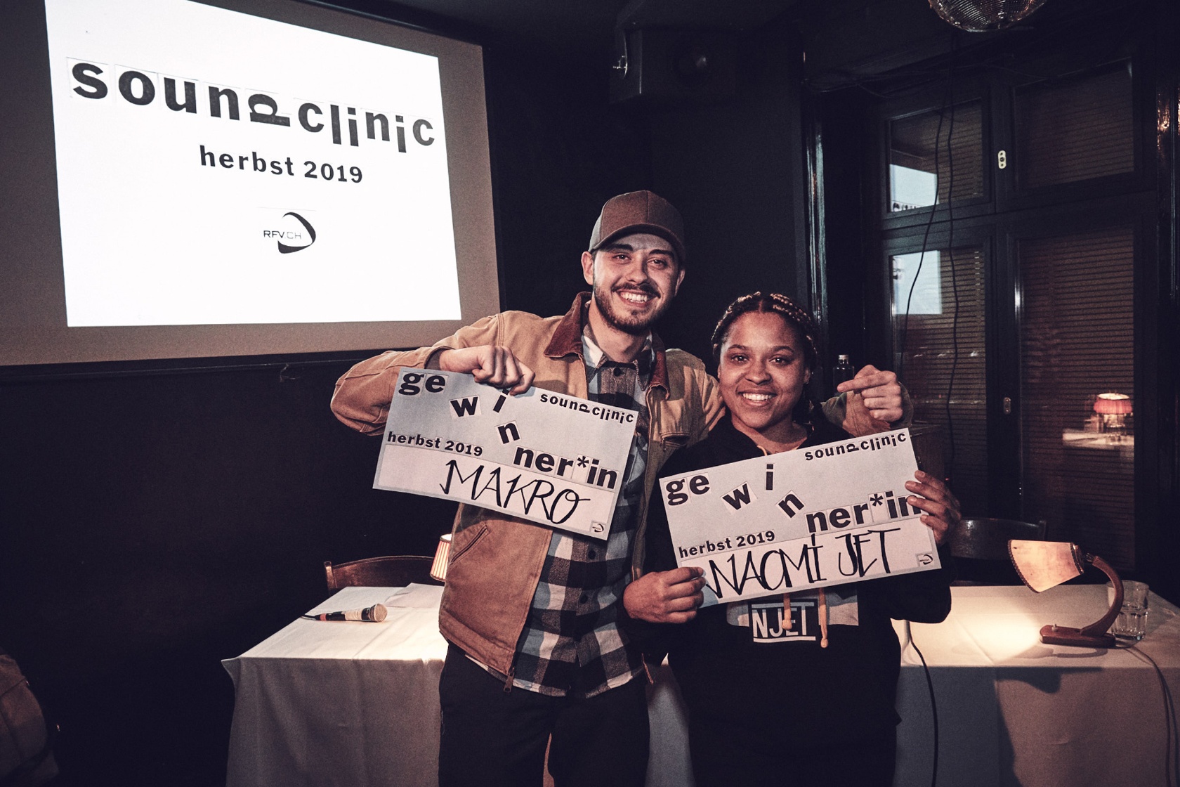 Soundclinic Herbst 2019: Gewinner*innen Makro und Naomi Jet © Stefan Rüst
